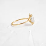 Threaded Ring with Halo, 2ct. Oval Cut Moissanite Diamond - Image 5