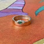 14K Solid Gold Marquise Emerald Band Ring - 图片 3