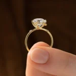 14k Solid Gold Round Cut Lab-Grown Diamond Ring - Image 8