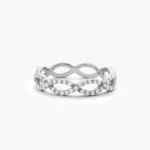 18k Gold Micro Pave Set Diamond Infinity Ring - 图片 3