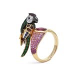 14K Solid Gold Parrot Ring - 图片 2