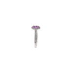 14k White Gold Pink Sapphire and Diamond Ring - Image 7
