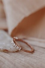 14k Wedding Gold Ring ,Engagement Promise Ring ,Bridesmaid Gift, Solid Gold Ring - Image 3