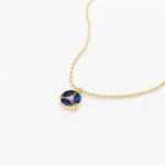18k Solid Gold Marquise Sapphire Cluster Necklace