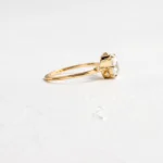 Flame Ring with Closed Setting Oval Cut Moissanite Diamond - Image 2