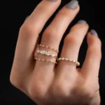 14k Solid Gold Diamond Counterpart Ring - Image 6