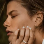 14K Solid Gold Prong Setting Moissanite Diamond Hoop Earrings - Image 6