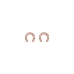 Natural Diamond Horseshoe Studs - 图片 2