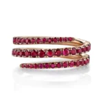 18K Solid Gold Ruby Coil Ring