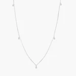 18k Solid Gold 5 Moissanite Diamond Dangle Necklace - 图片 8