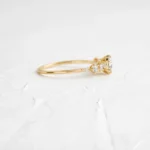 18K Solid Gold Round Cut Lab-Grown Diamond Engagment Ring - 图片 7