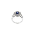 14K Solid Gold Pear Shaped Blue Sapphire and Diamond Ring - 图片 7