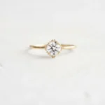 Threaded Ring with Halo, Round Cut Diamond - Image 3