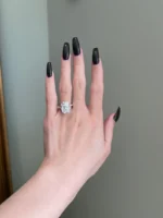 8 Carat Cushion Cut Moissanite Ring Solid Gold - 图片 7