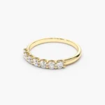 14K Solid Gold 7 Stone U-Shaped Diamond Wedding Band - 图片 6