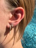 Large Natural Diamond Horn Earrings - 图片 4