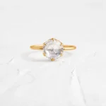 18K Solid Gold Lab-Grown Diamond Rose Basket Ring - Image 3