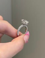 4 Carat Oval Moissanite Diamond Ring | 14 Karat Gold Ring - Image 4