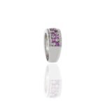 18K Solid Gold Pink Sapphire And Diamond Ring - Image 6