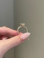 Brilliant Oval Cut Moissanite Double Hidden Halo w/ Iced Out Brilliant Oval Ring - 图片 3
