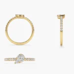 14k Pear Shape Illusion Setting Diamond Engagement Ring - 图片 7