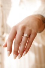 18K Solid Gold Moissanite Diamond Oval Ring - Image 7