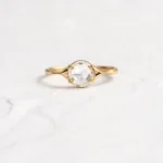 14k Solid Gold Lab-Grown Corset Ring, Lab-grown Rose Cut Diamond Ring - Image 2