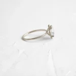 Threaded Ring with Halo, 1ct. Oval Cut Moissanite Diamond - Image 3