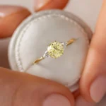 18k Gold 1ct. Fancy Yellow Moissanite Diamond Ring - Image 3