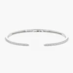 14k Cuff Diamond Bangle Bracelet 0.50 ctw - Image 7