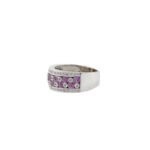 18K Solid Gold Pink Sapphire And Diamond Ring - Image 3