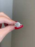 6 Carat Brilliant Round Moissanite Engagement Ring - 图片 3