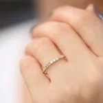 14K Solid Gold Natural Citrine Bezel Ring - 图片 2