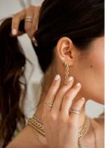18karat Oval Natural diamond Danglers - 图片 2