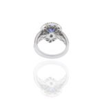 14K Solid Gold Pear Shaped Blue Sapphire and Diamond Ring - 图片 10
