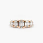 14K Graduating Baguette Diamond Anniversary Ring - Image 7