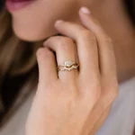 18K Solid Gold  Diamond Wedding Band - 图片 7