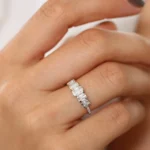 14K Graduating Baguette Diamond Anniversary Ring