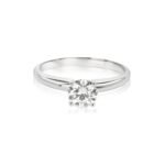 14K White Gold Moissanite Diamond Classic Solitaire Ring - Image 5