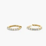 18k Gold Mini Baguette Heggie Earrings - Image 4