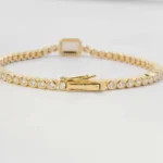 Opal Tennis Bracelet, Lab Grown Diamond Tennis Bracelet, gold tennis bracelet - Image 7