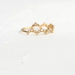 14k Gold Lab-Grown Diamond Lace Edge Ring - 图片 3