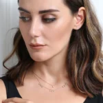 18k Gold 9 Natural Diamond Dangle Necklace - 图片 6
