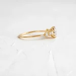 18K Solid Gold Round Cut Lab-Grown Diamond Engagment Ring - 图片 5