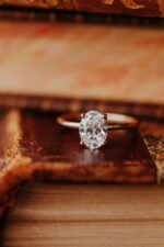 18K Solid Gold Lab-Grown Diamond Oval 4-Prong Solitaire Ring - Image 7