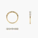 18K Solid Gold  Round Diamond Anniversary Ring - Image 5