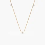 18k Bezel Setting Natural Diamond by the Yard Necklace - Image 3