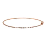 Thin Pave And Baguette Diamond Bangle - 图片 2