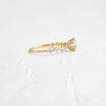 18K Solid Gold Lab-Grown Round Diamond Engagement Ring - Image 4