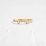 18K 纯金钻石结婚戒指